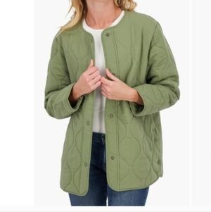 Lucky Brand Sage Green Quilted Utility Jacket Medium